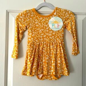 Golden Poppies Twirl Dress with Bodysuit